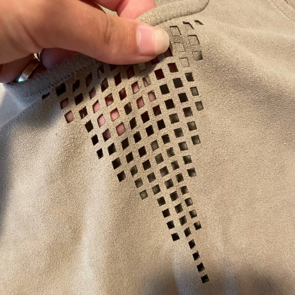 Toupe Suede-Material Dressy Shirt (S) - Picture 4 of 5